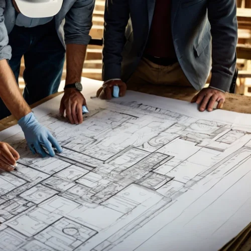 working team huddled over intri